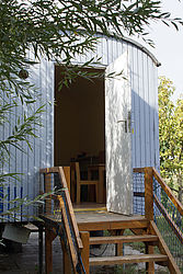 Blick in den Bauwagen